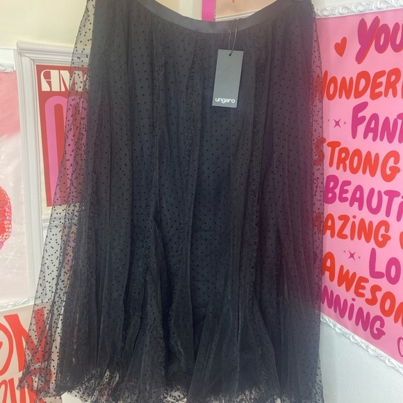 Ungaro Kendall Dotted Mesh Skirt NWT - Picture 4 of 13